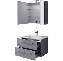Badezimmerset mit Waschtischunterschrank und Spiegelschrank