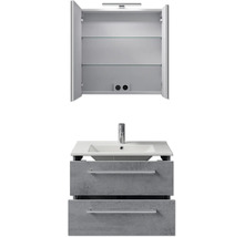 Badezimmermöbel-Set mit Waschbecken, Unterschrank und Spiegelschrank