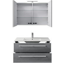 Badezimmermöbelset mit Waschbecken, Unterschrank und Spiegelschrank