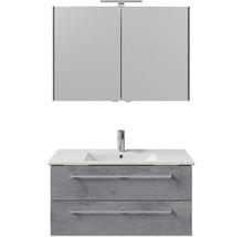 Waschbeckenunterschrank mit zwei Schubladen, Waschbecken und Spiegelschrank