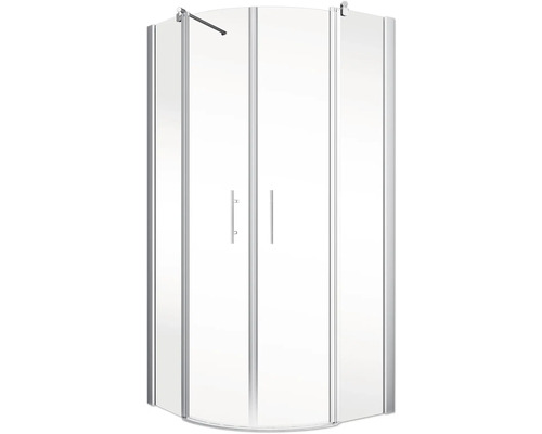 Cabine de douche avec entrée d''angle et portes battantes
