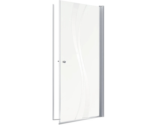 Geöffnete Duschkabine mit Glas und Rahmen