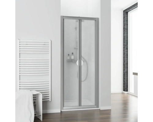 Porte pliante Schulte Kristall/Trend largeur 90 cm verre synthétique couleur du profilé aluminium-0