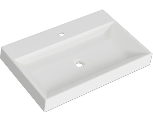 Vasque à poser rectangulaire en céramique sanitaire avec trou pour robinet