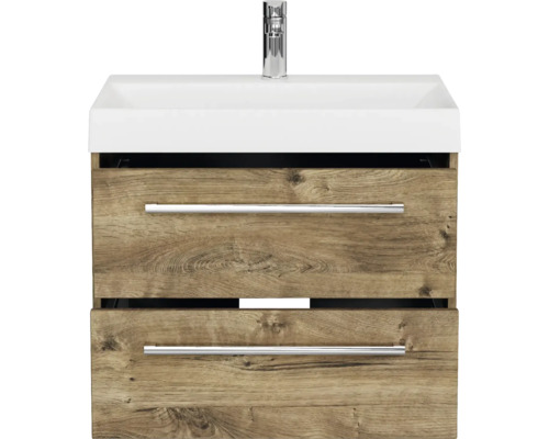 Waschtischunterschrank mit zwei Schubladen und Aufsatzwaschbecken