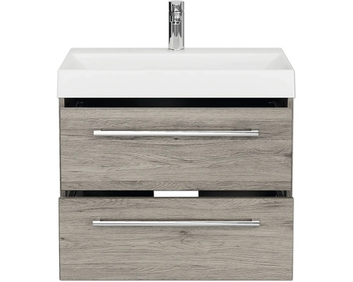 Waschtischunterschrank mit zwei Schubladen, Aufsatzwaschbecken und Armatur