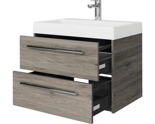 Waschtischunterschrank mit zwei Schubladen und Waschbecken