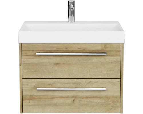 Waschbeckenunterschrank mit zwei Schubladen und Armatur