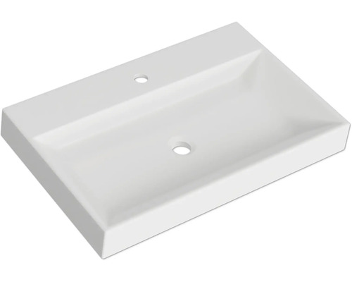 Rechteckiges Aufsatzwaschbecken mit Hahnloch