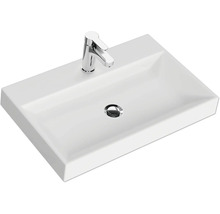 Weißes Keramik Waschbecken mit Armatur