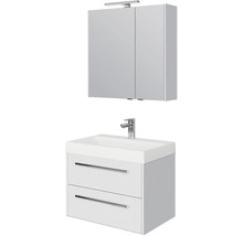 Badezimmermöbelset mit Waschtischunterschrank, Waschbecken und Spiegelschrank