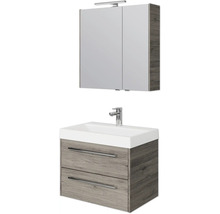 Badezimmerset mit Waschbeckenunterschrank, Waschbecken und Spiegelschrank