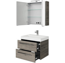 Badezimmermöbelset mit Waschbeckenunterschrank, Waschbecken und Spiegelschrank
