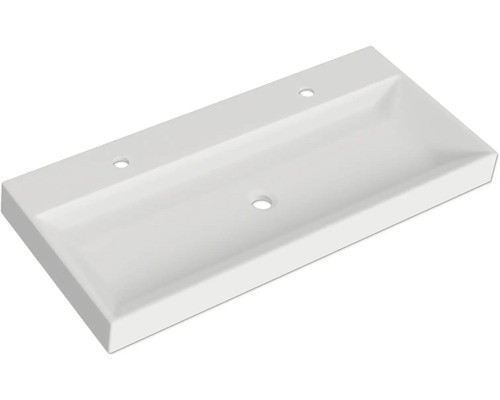 Aufsatzwaschbecken aus Sanitärkeramik mit Hahnlöchern
