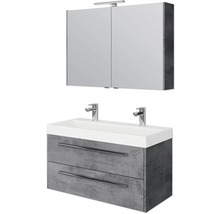 Badezimmermöbel-Set mit Waschtischunterschrank, Waschbecken und Spiegelschrank