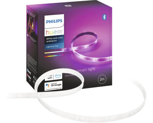 Ruban LED Philips hue Lightstrip Plus Basis RGBW 20W 1600 lm 2 m Compatible  avec SMART HOME by hornbach - HORNBACH Luxembourg