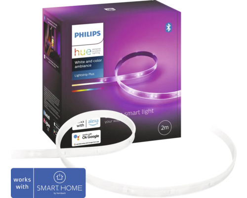 Ruban LED Philips hue Lightstrip Plus Basis RGBW 20W 1600 lm 2 m Compatible avec SMART HOME by hornbach