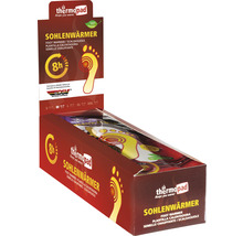 Thermopad Chauffe-pieds présentés sur un présentoir de vente, pour des pieds chauds jusqu’à huit heures