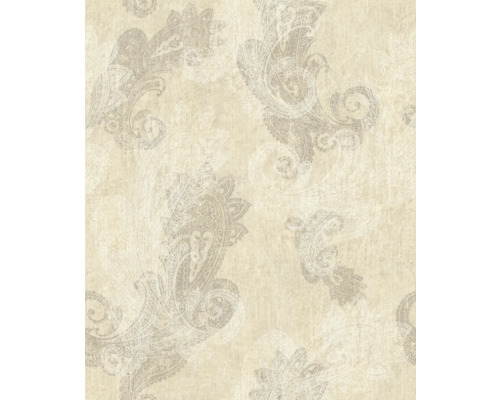 Papier peint intissé 746433 Indian Style Paisley beige Papier peint avec motif cachemire