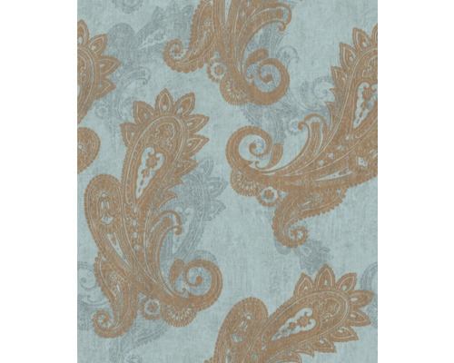 Papier peint intissé 746440 Indian Style Paisley bleu Papier peint avec motif cachemire