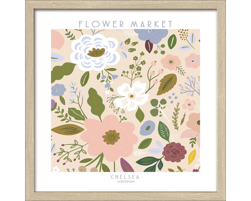Tableau encadré Flower Market II 33x33 cm