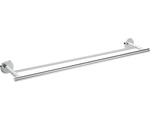 Doppel-Badetuchhalter hansgrohe Logis Universal 60 cm chrom glänzend 41712000 Doppelter Handtuchhalter aus Metall zur Wandmontage