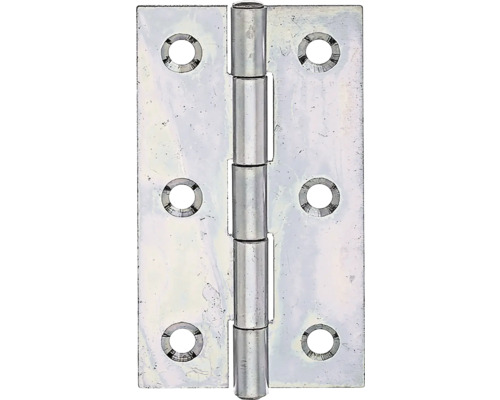 Charnière étroite avec tige en laiton rivetée, 82 x 44 mm galvanisation sendzimir Charnière en métal avec trous de fixation