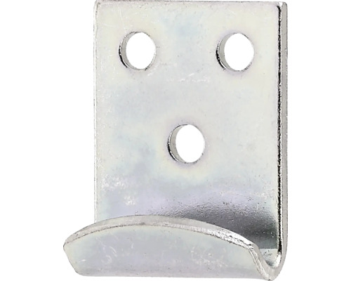 Crochets pour fermeture de caisse 25 x 33 mm galvanisé, passivation couche épaisse Support métallique pour outils avec trois trous de fixation