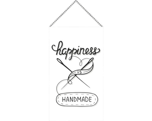 Holzschild happiness is Handmade 13x23 cm