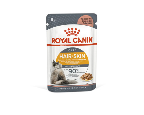 Katzenfutter nass ROYAL CANIN Canin Hair & Skin in gravy , zur Unterstützung einer gesunden Haut und glänzendem Fell, in Soße, 85 g-0