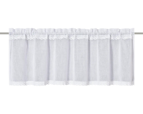Brise-bise avec passage de tringle Edna blanc 140x45 cm Brise-bise avec passage de tringle Edna blanc 140x45 cm