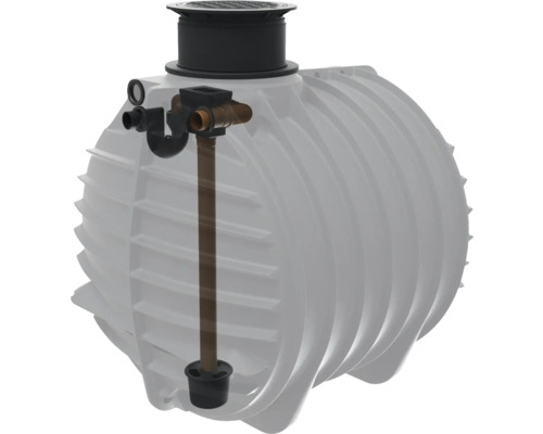 Regenwassertank mit Zulauf, Filter und Ablauf