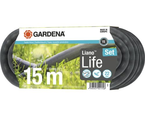 Gardena Liano Life Textilschlauch Set, 15 Meter lang