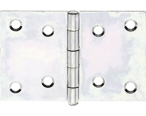 Charnière large avec tige en laiton rivetée, 60 x 90 mm galvanisation sendzimir Paumelle de porte métallique avec trous de vis