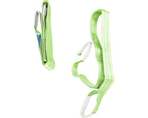 Deux élingues de levage en tissu avec boucles pour soulever des charges