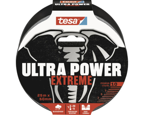 Ruban adhésif tesa Ultra Power Extreme noir 50 mm x 25 m Ruban adhésif Tesa Ultra Power Extreme, 25 mètres x 50 millimètres