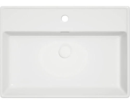 Vasque rectangulaire en céramique vue de dessus