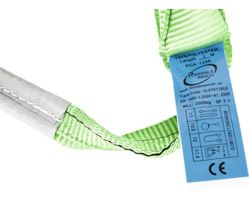 Sangle de traction en polyester avec spécifications du produit et informations sur le fabricant