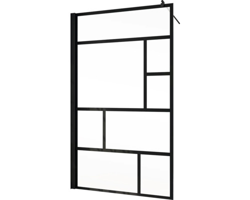 Schwarze Duschwand mit rechteckigem Design