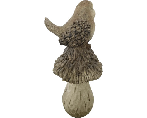 Figurine décorative de jardin : oiseau sur champignon