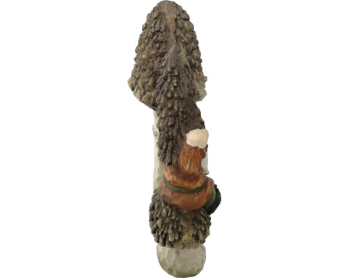 Figurine décorative de champignon avec nain en pierre artificielle