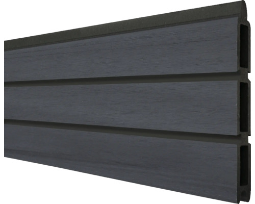 Einzelprofil GroJa Rhombus 180 x 30 cm steingrau co-extrudiert WPC Zaunprofil für den Garten