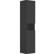 Armoire haute avec deux portes et un compartiment ouvert pour la salle de bains