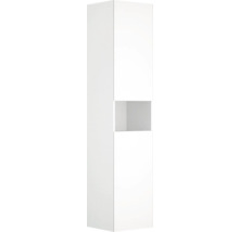 Meuble haut blanc avec compartiment ouvert pour salle de bain