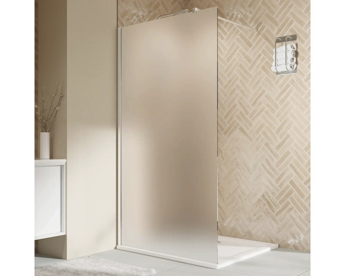 Paroi de douche à l'italienne BREUER Elana 2.0 80 x 200 cm profilé carré chrome décor de vitre satiné réversible