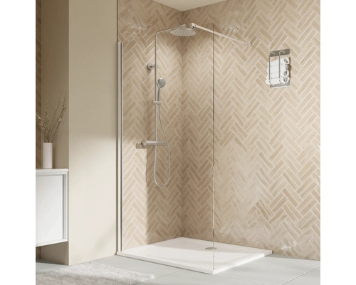 Paroi de douche à l'italienne BREUER Elana 2.0 80 x 200 cm profilé carré chrome verre transparent réversible