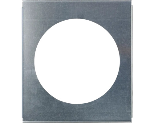 Quadratische Wanddurchführung aus Metall mit runder Öffnung