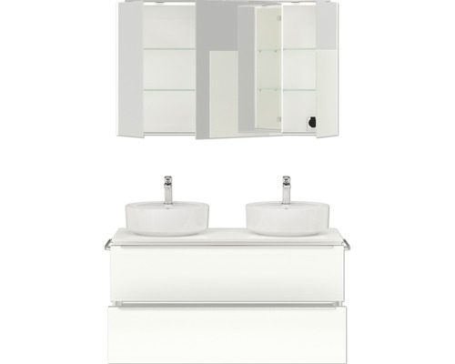 Meuble de salle de bains avec double vasque et armoire de toilette