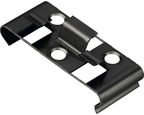 Konsta Montage Clip Edelstahl schwarz Pack = 25 St. Metallhalterung mit Löchern zur Befestigung