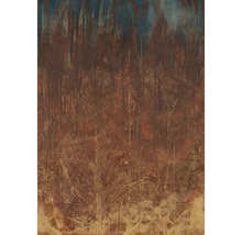 Abstraktes Gemälde mit Farbverläufen und verschiedenen Texturen.